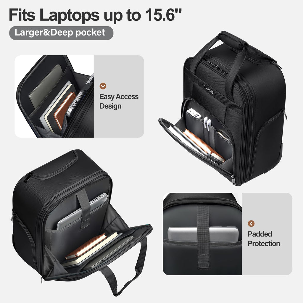 16-Inch Underseat Carry on Luggage with Wheels Black T3585