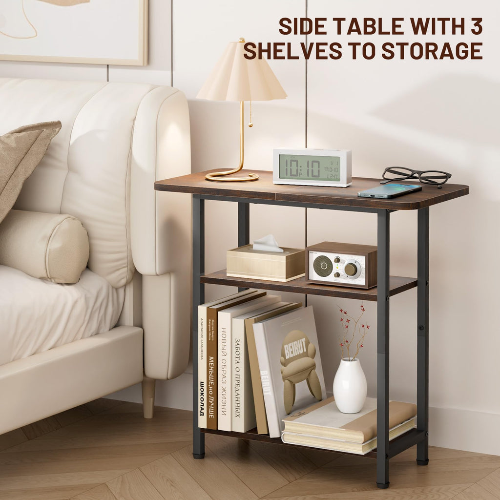 3-Tier Side Table with Storage Tabletop H5605