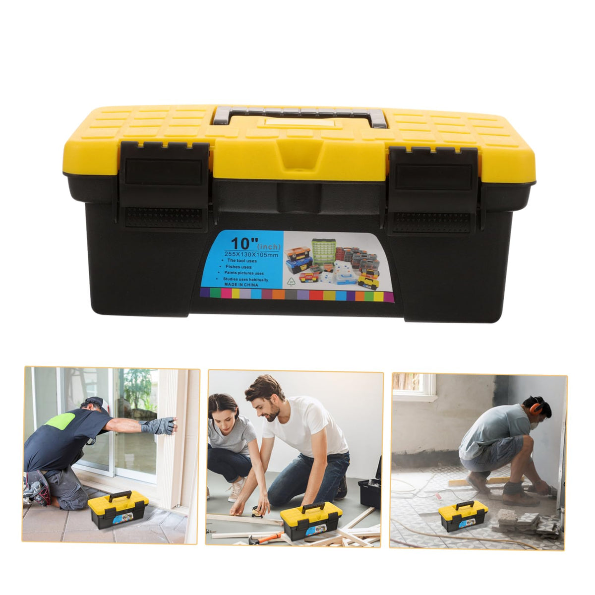 Black Plastic Handheld Tool Box X3197