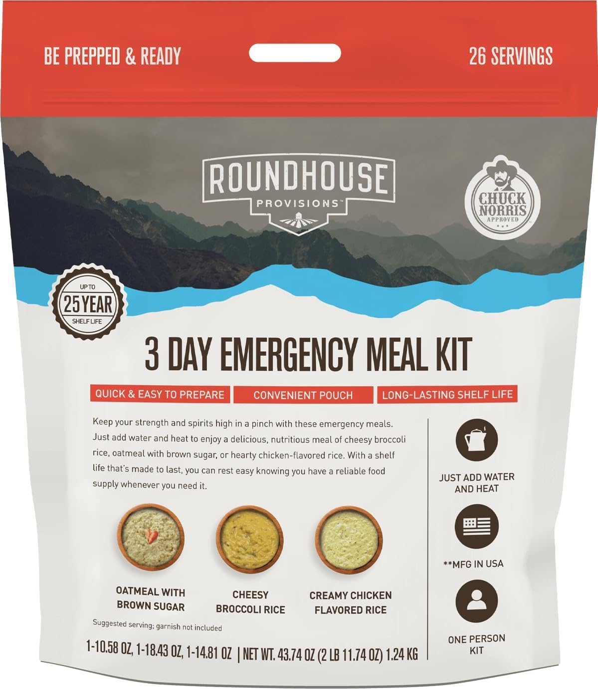 3 Day Emergency Meal Kit, 26 Servings J931