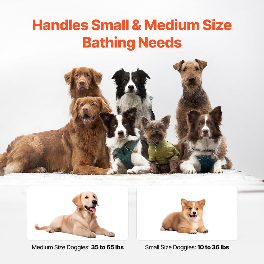 Portable Foldable Dog Bathtub with Drain W931907