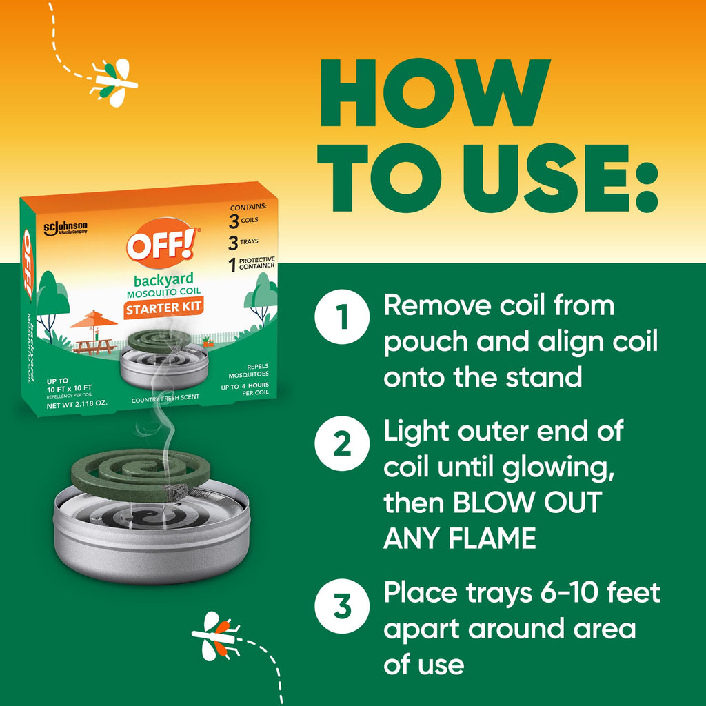 Outdoor Mosquito Repellent Coil Starter Pack Country Fresh Scent 3 Piece K1517