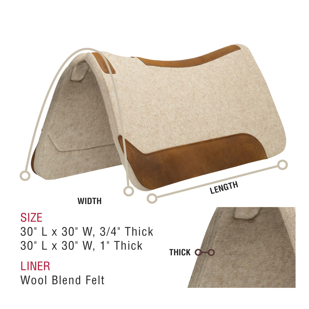 Wool Blend Felt Western Saddle Pad B5506