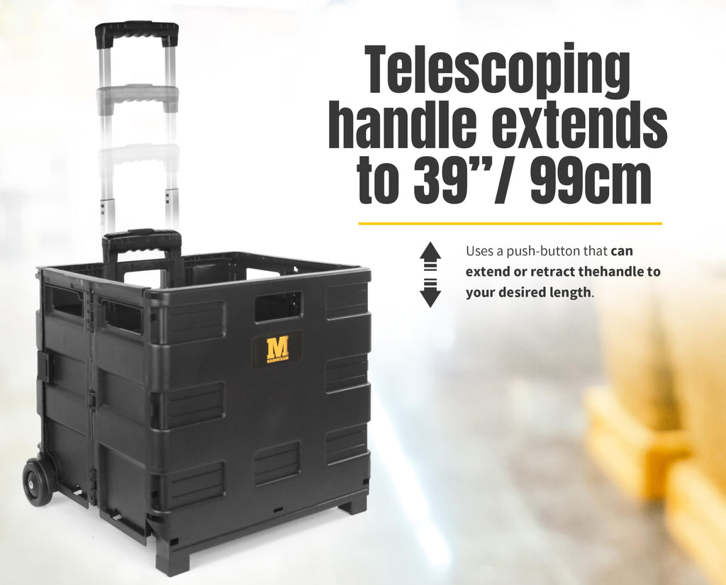 Black Collapsible Rolling Folding Dolly Cart C283