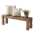 Solid Wood Bench 55-Inch Long Rustic Brown H576