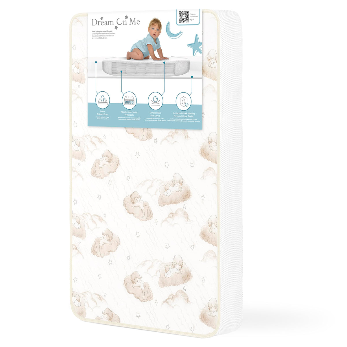 2-in-1 Dual-Sided Mini Crib Mattress T6649