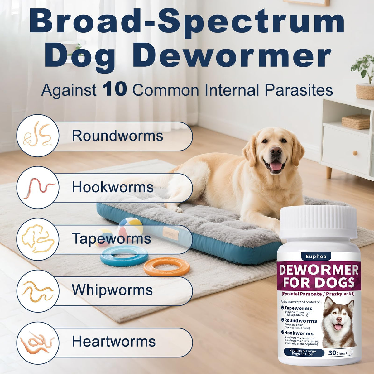 7-Way Dewormer for Dogs, 30 Tablets T1811