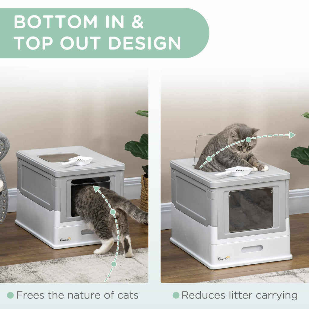 Fully Enclosed Cat Litter Box with Scoop A285