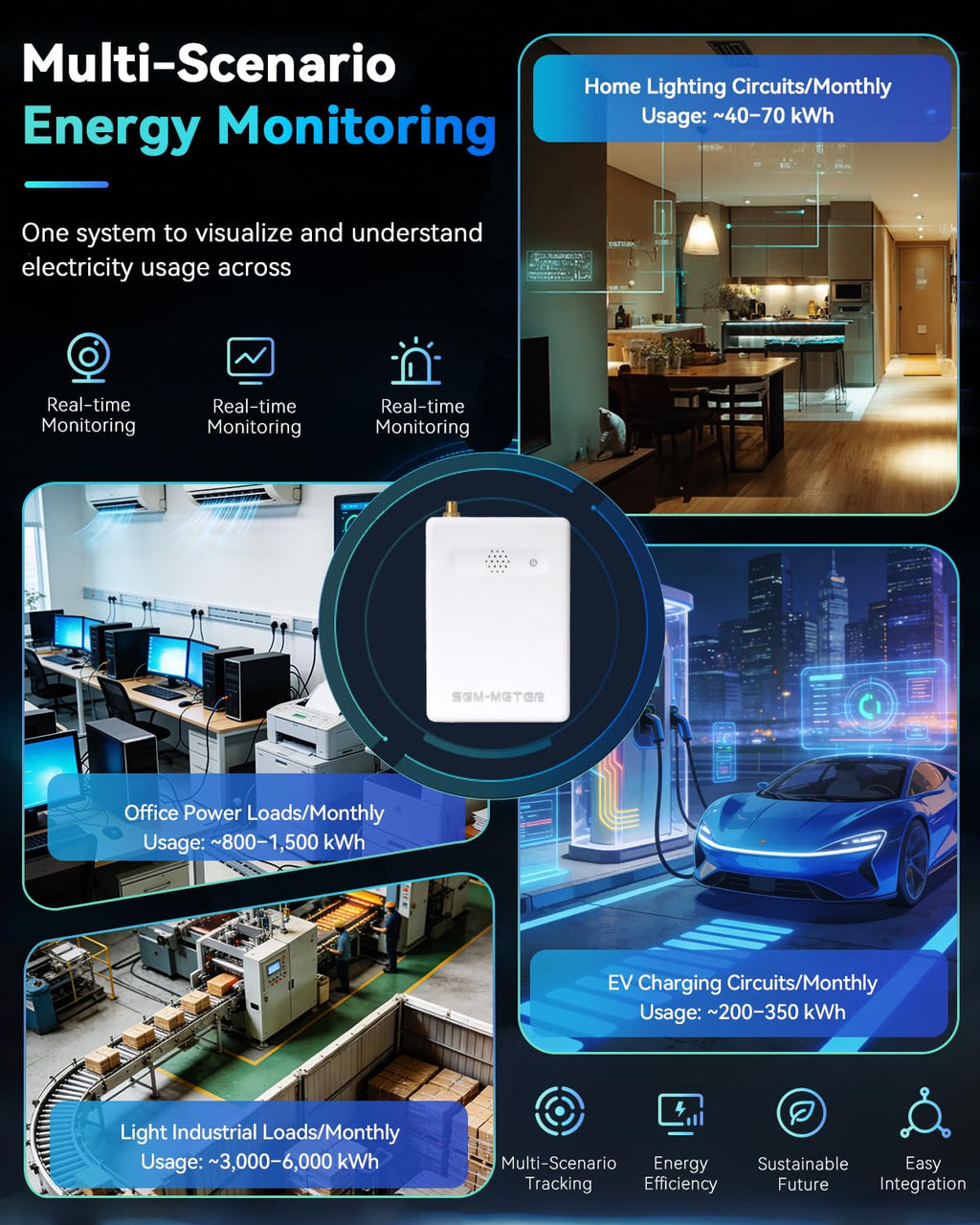 Smart Home Energy Monitor with 16 50A Circuit Level Sensors W457
