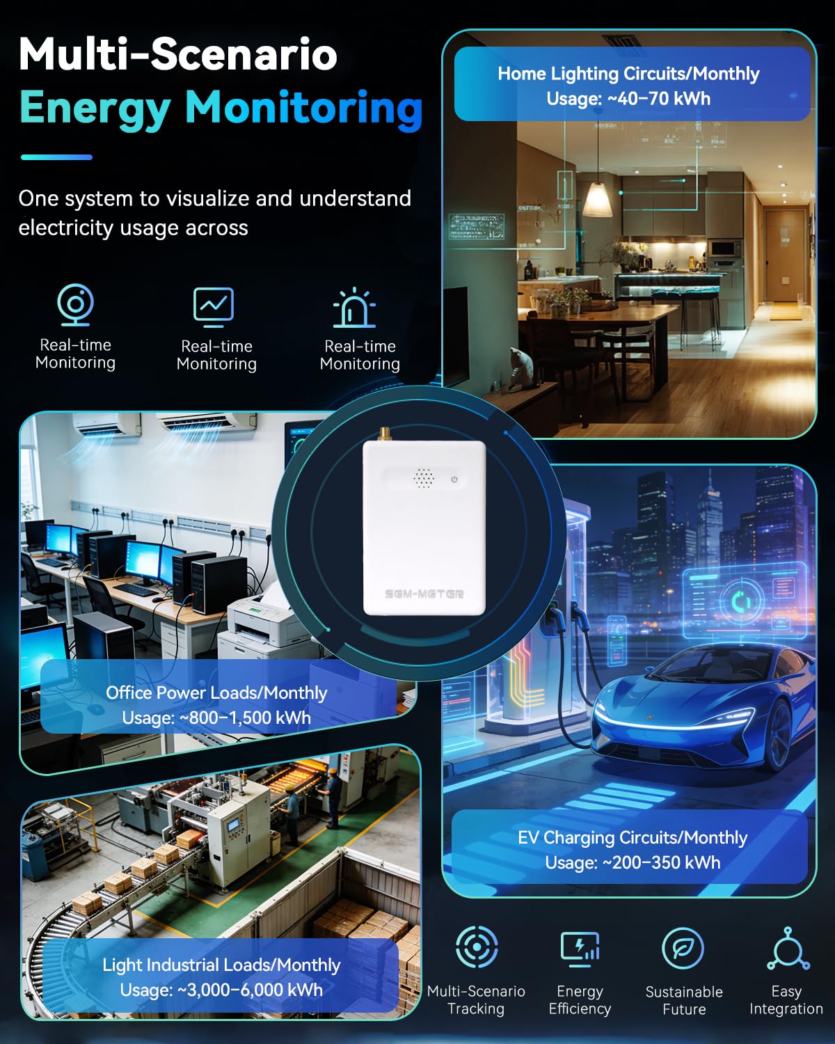 Smart Home Energy Monitor with 16 50A Circuit Level Sensors W457