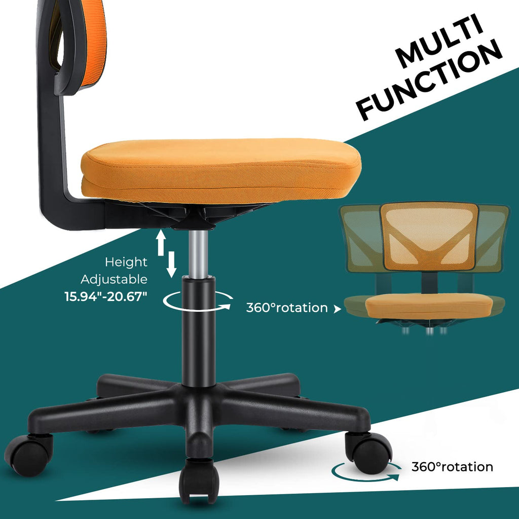 Orange Mesh Ergonomic Adjustable Swivel Rolling Office Chair A50505