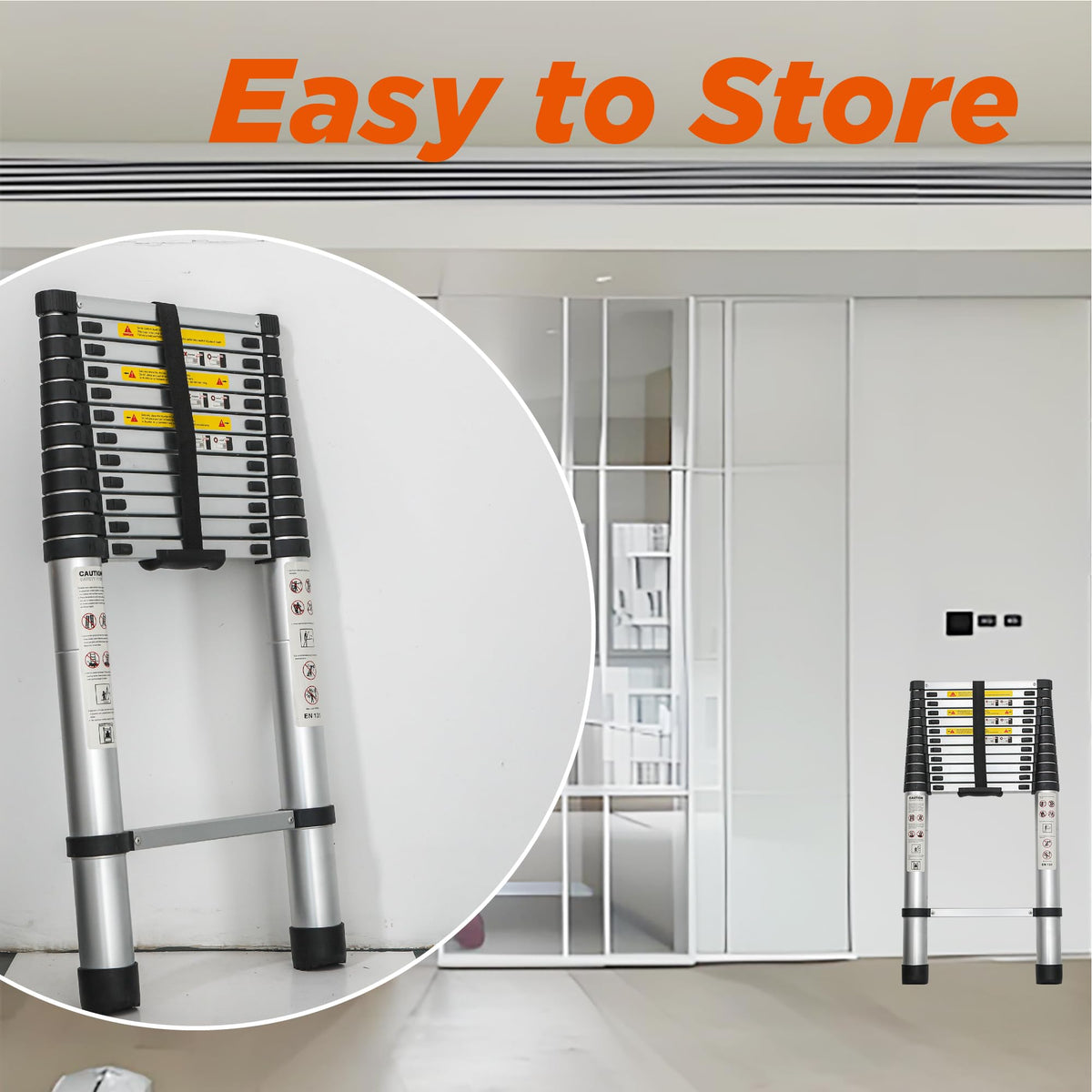 16.5FT Aluminum Telescoping Ladder, 300LB Capacity U2777