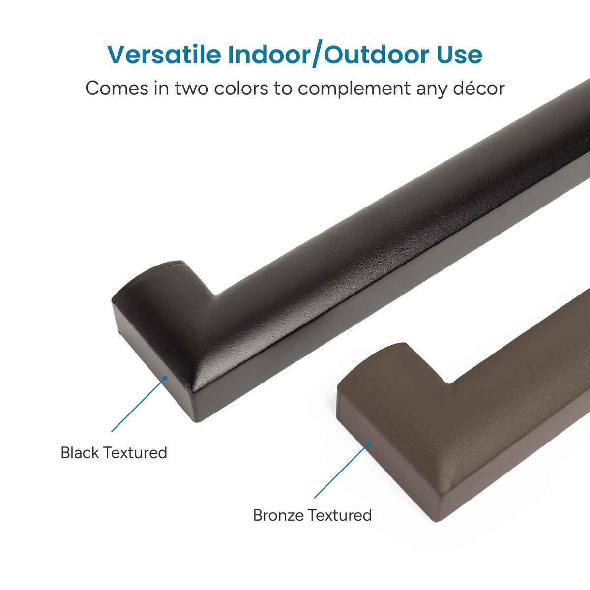 Aluminum Handrail Kit with Wall Mount Brackets, Black Textured, 3' Length R664295