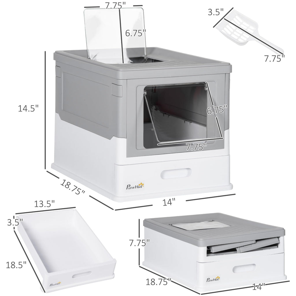 Fully Enclosed Cat Litter Box with Scoop A285