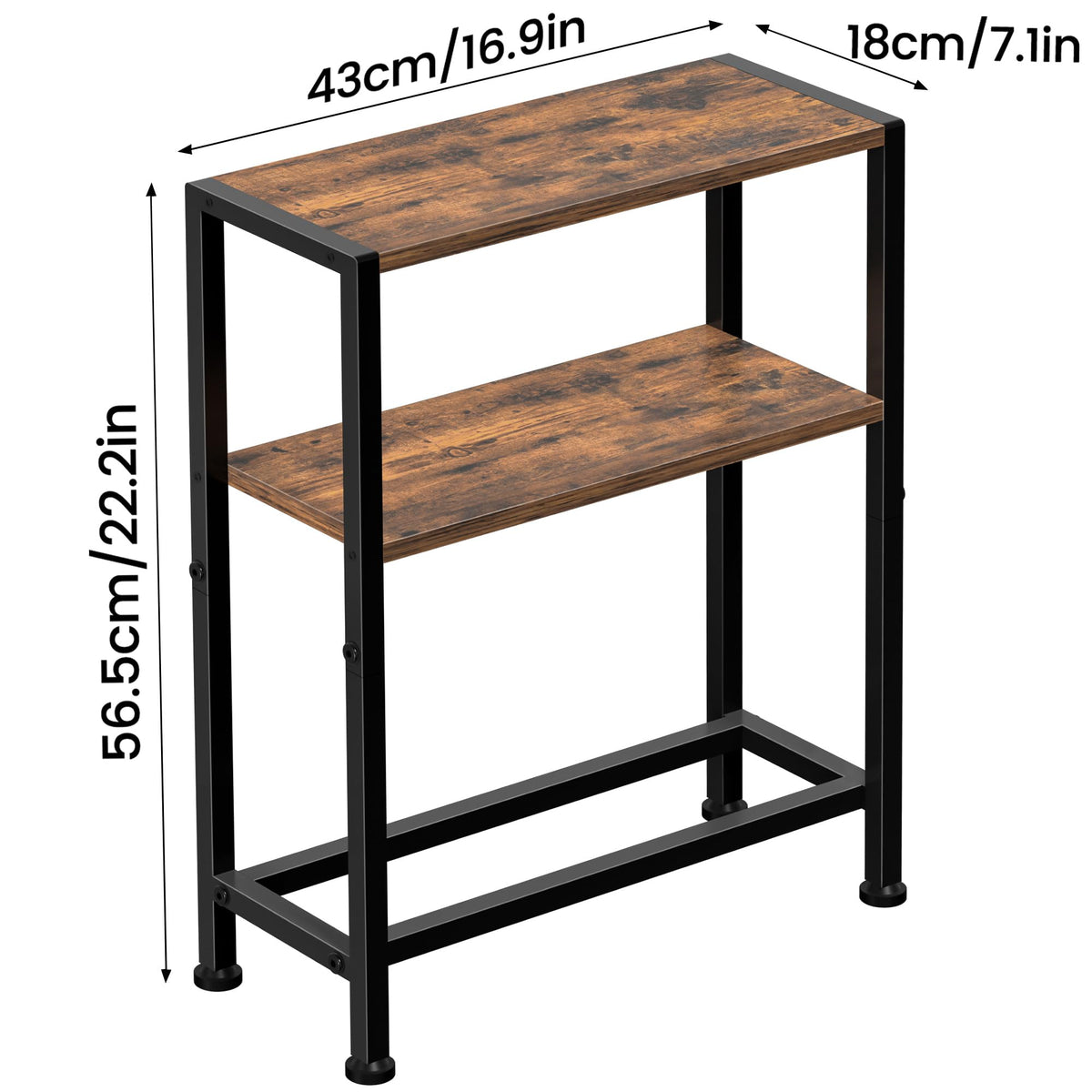 Narrow 2-Tier Side Table with Shelf K61655