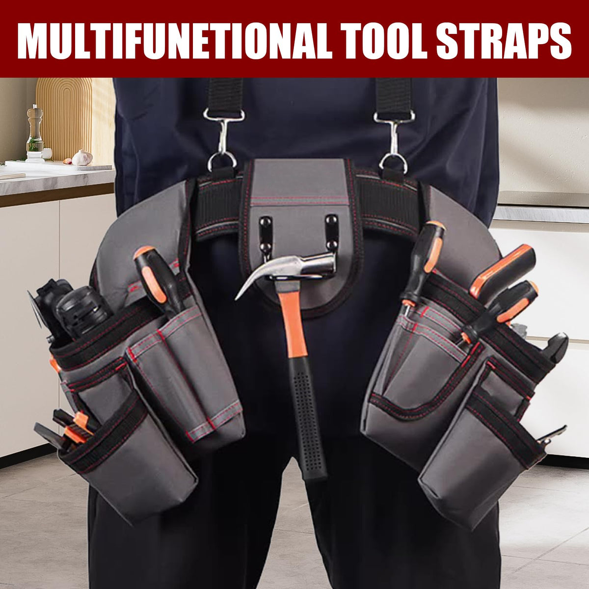 Heavy Duty 22 Pockets Adjustable Tool Belt W39474