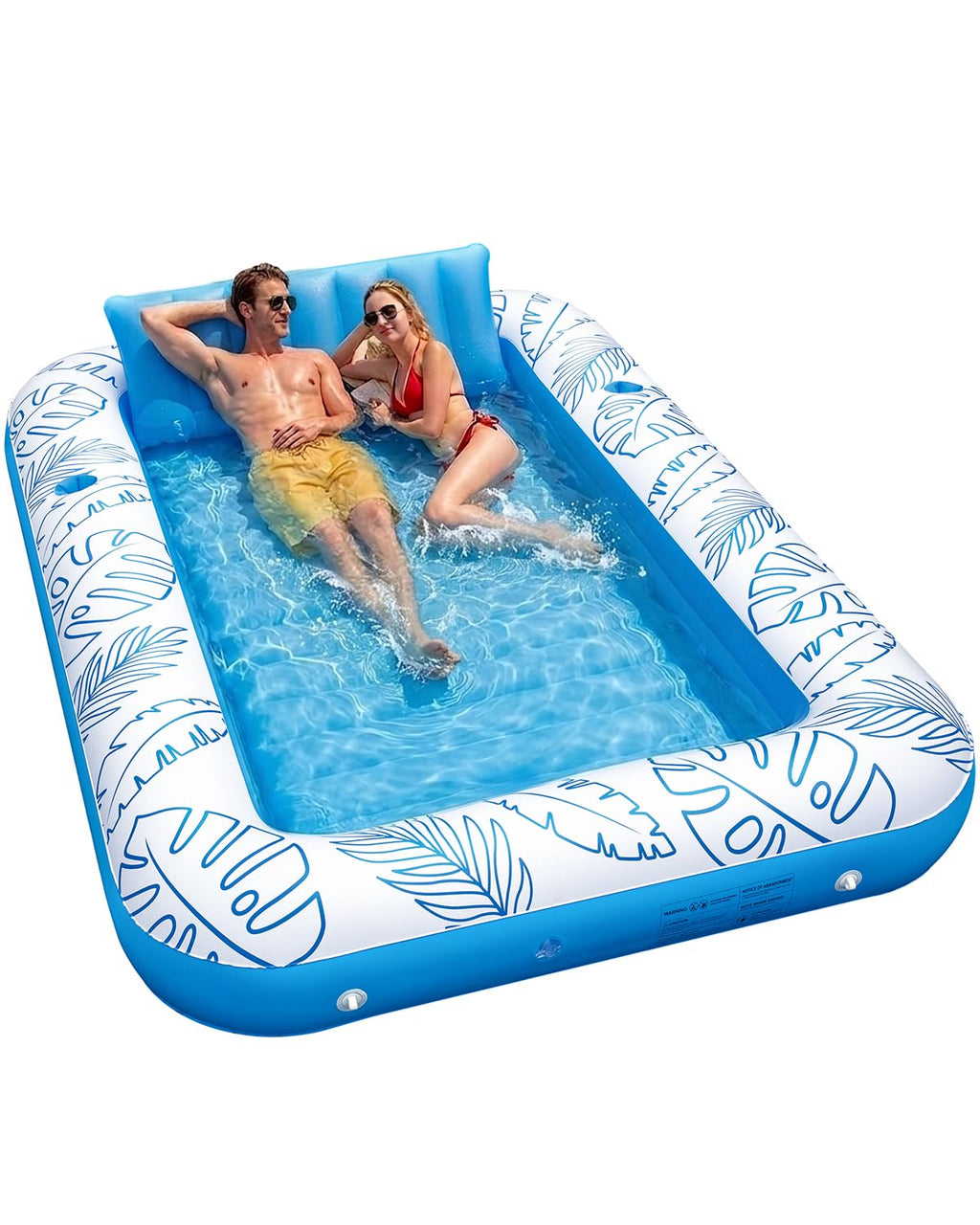 Inflatable Tanning Pool Float with Lights and Pillow O621562