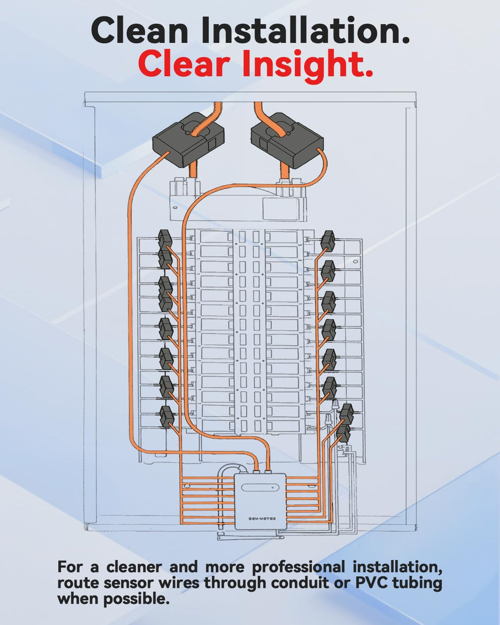 Smart Home Energy Monitor with 16 50A Circuit Level Sensors W457