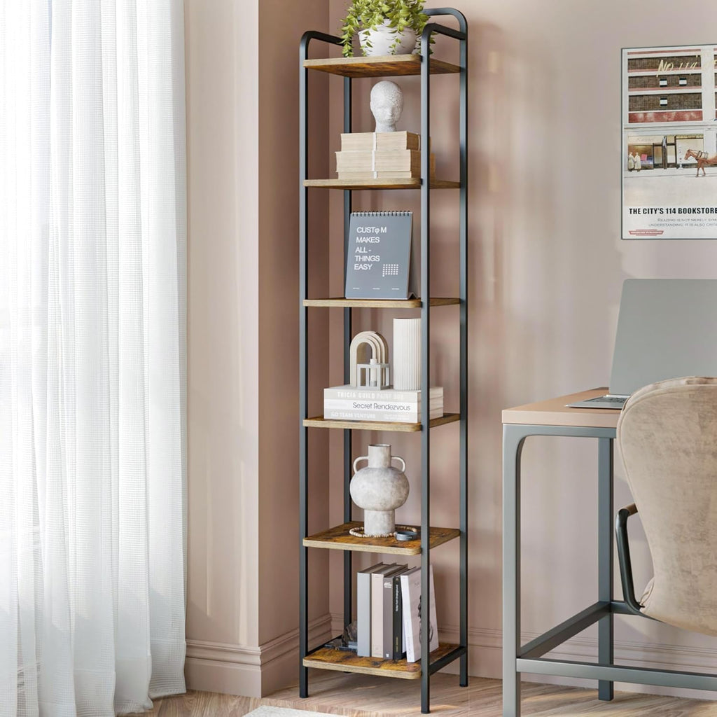 Narrow Industrial Bookcase W44157
