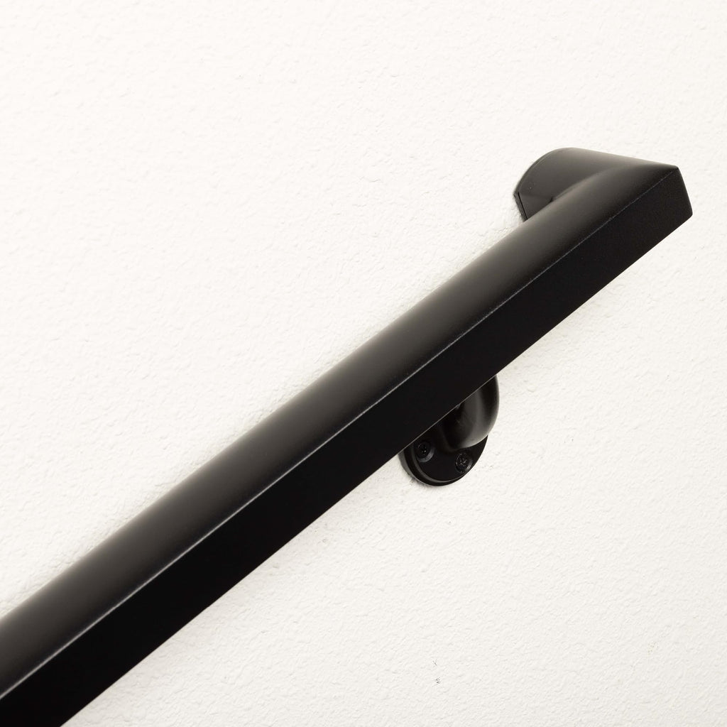 Aluminum Handrail Kit with Wall Mount Brackets, Black Textured, 3' Length R664295