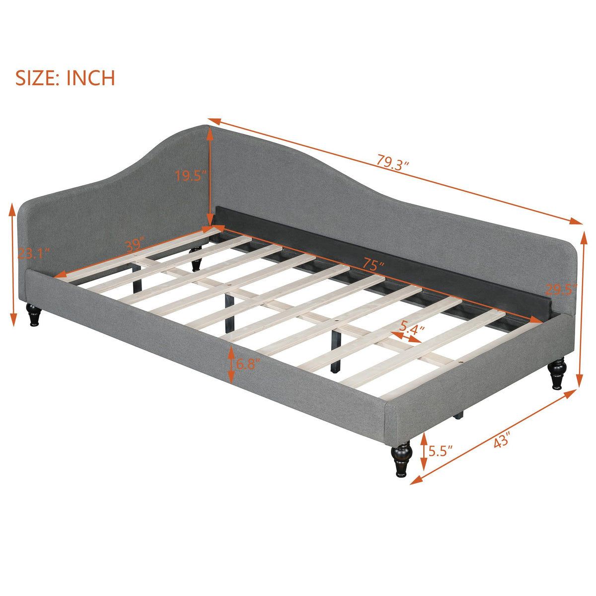 Twin Size Linen Upholstered Daybed Z230602