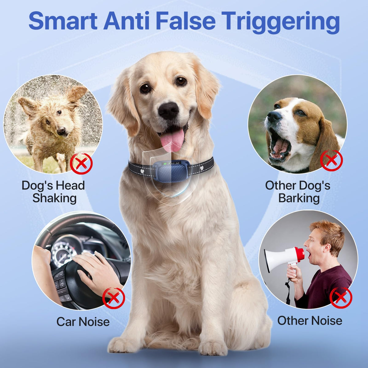 Automatic Waterproof Rechargeable Dog Bark Collar M251
