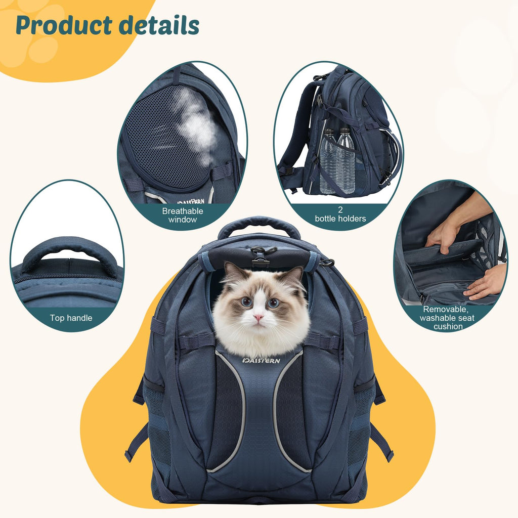 Dog Backpack Carrier, 2-in-1 Foldable 18 lbs Nylon Pet Travel Bag S5694