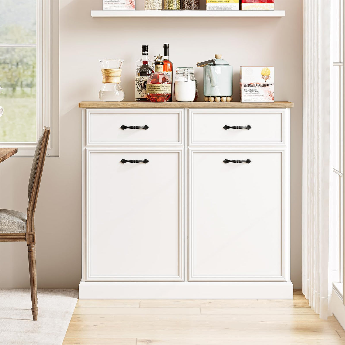 White 20 Gallon Tilt-Out Trash Cabinet F861732