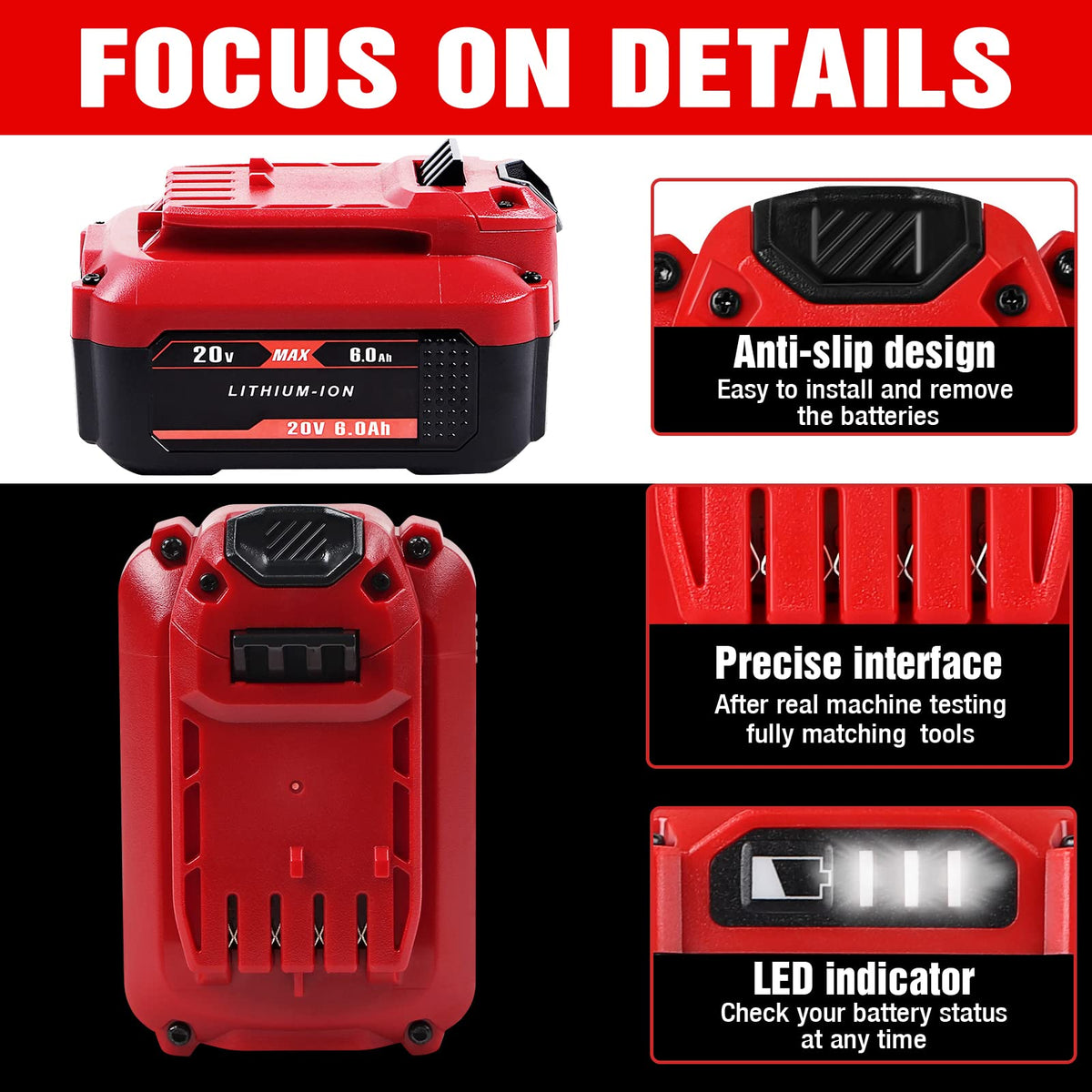 20V 6.0Ah Replacement Battery E5774