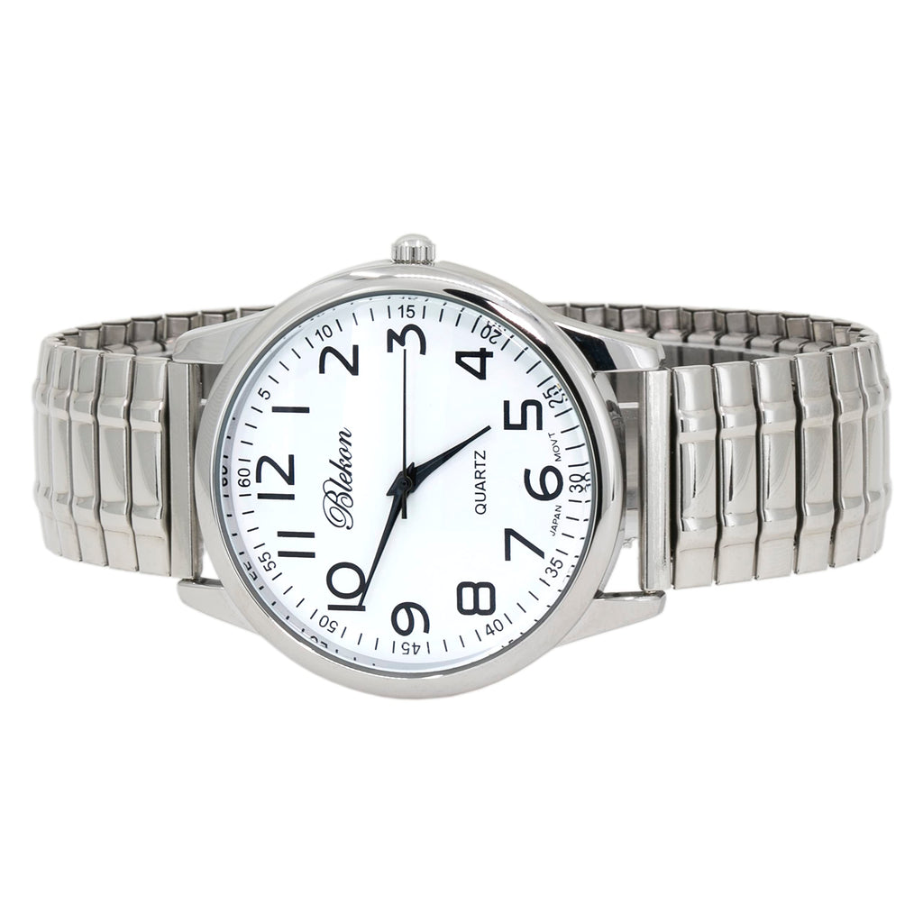 Large Face Easy to Read 40mm Japanese Quartz Stretch Band Watch X991359