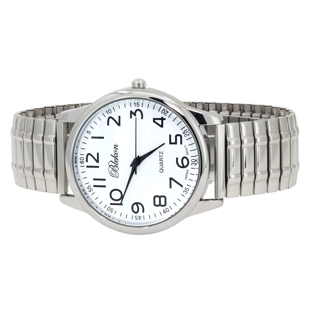 Large Face Easy to Read 40mm Japanese Quartz Stretch Band Watch X991359