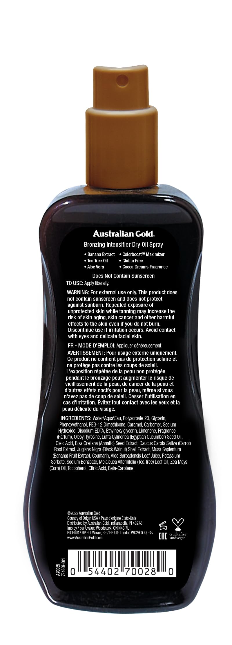 Bronzing Intensifier Dry Oil Spray 8 Ounce S566454