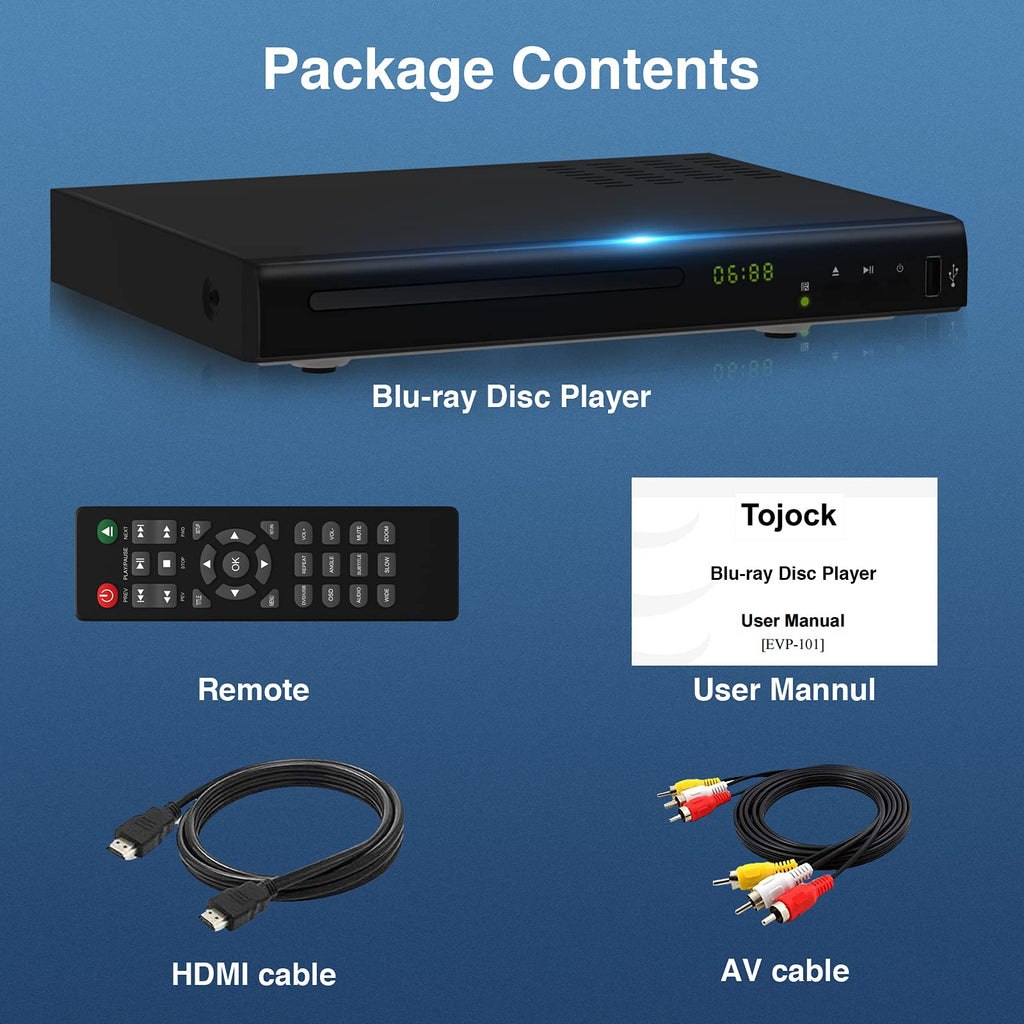Blu Ray DVD Player 1080P Disc System with HDMI AV Cable O702