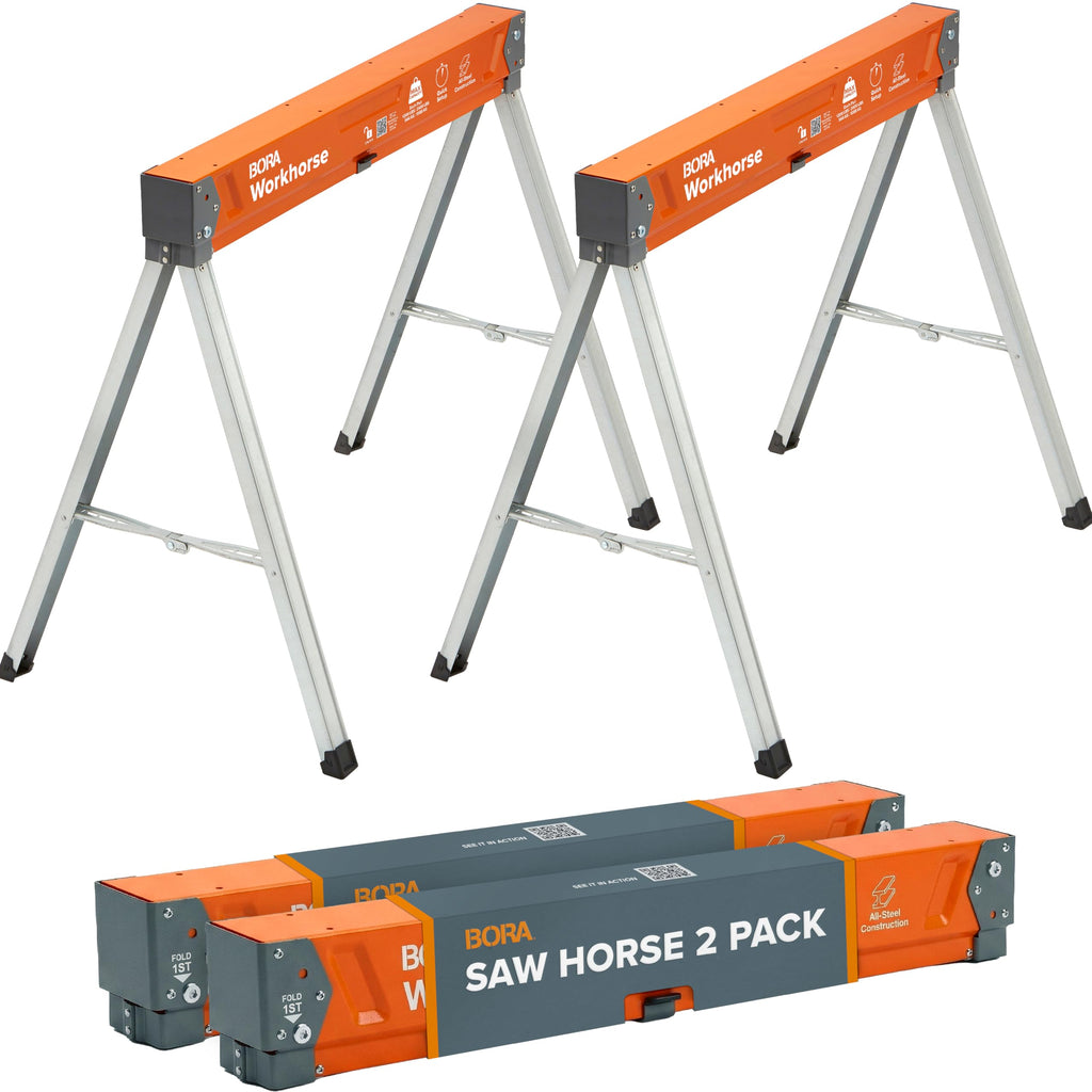 2 Pack Folding Heavy Duty Metal Sawhorse Y7700