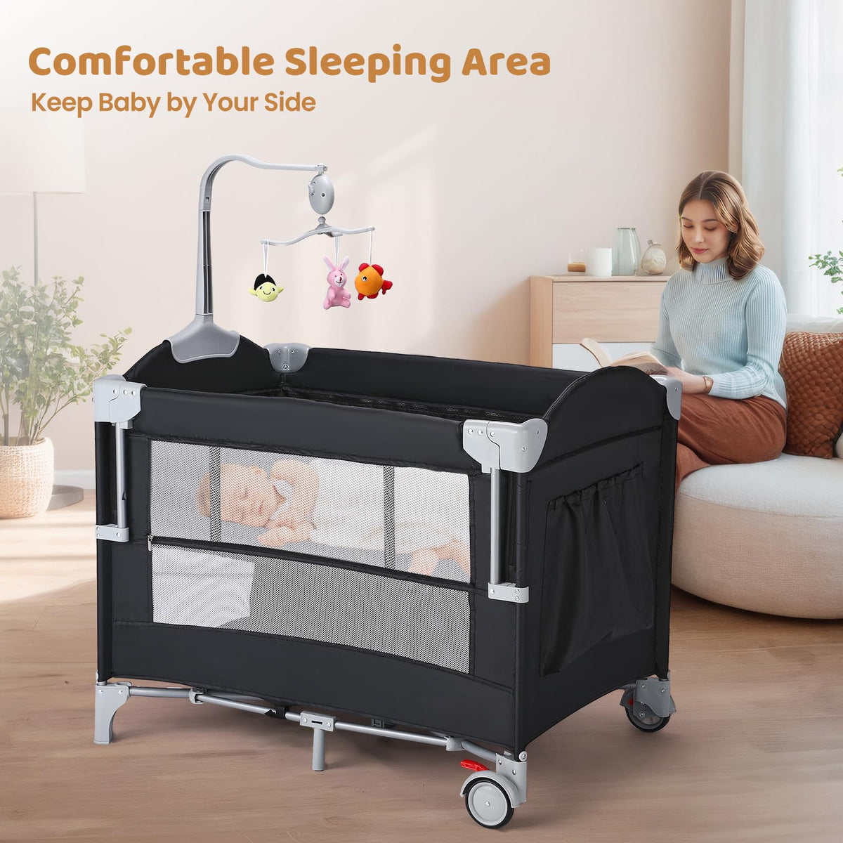 5-in-1 Pack and Play with Bassinet and Changing Table S852912