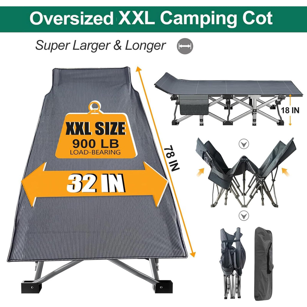 Folding Double Layer Oxford Camping Cot J8883