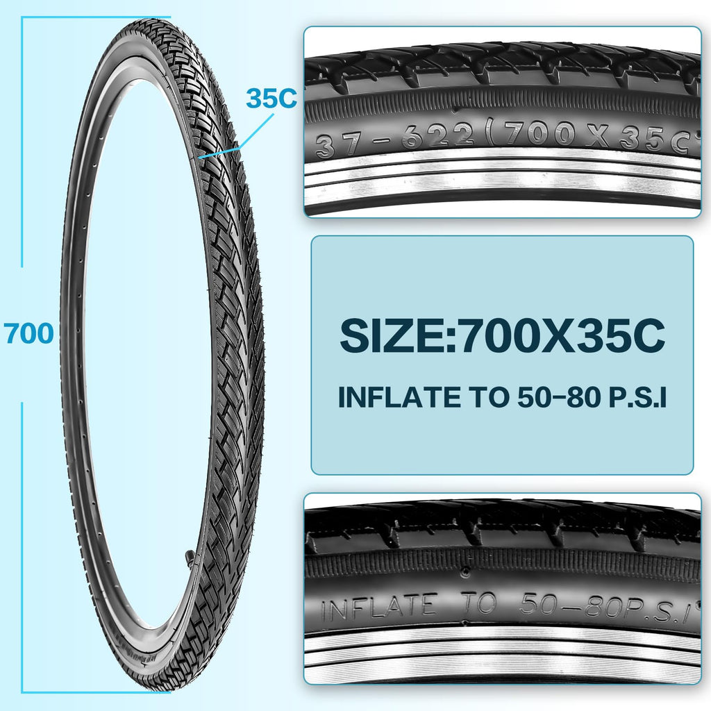 Foldable Road Bike Tires and Inner Tubes 2-Pack H337