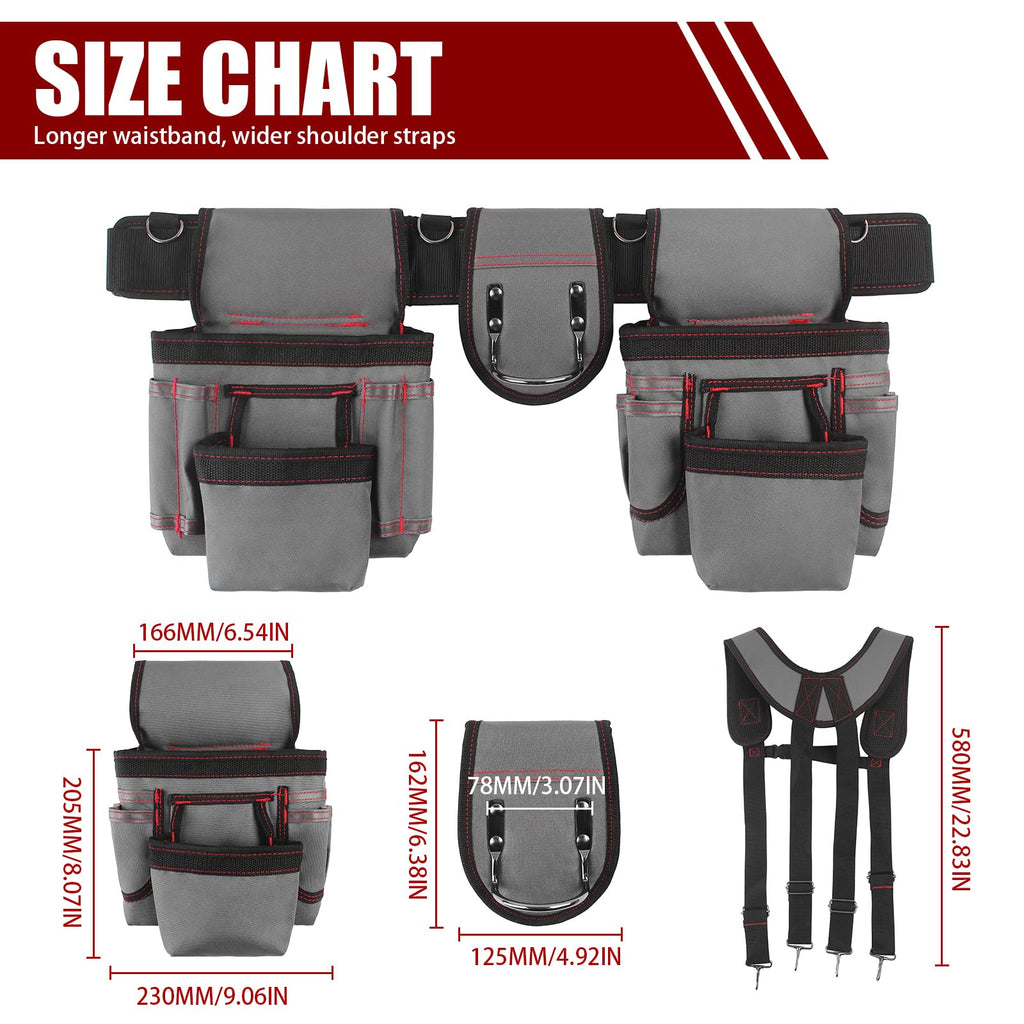 Heavy Duty 22 Pockets Adjustable Tool Belt W39474