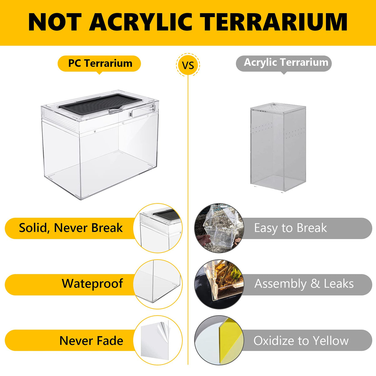 15.6x8x10 inch PC Terrarium with Heat Lamp S771066