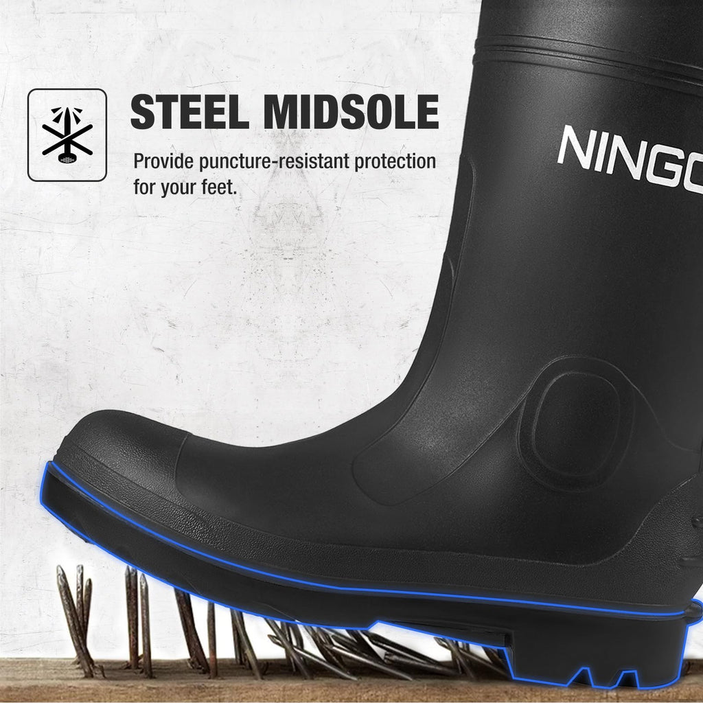 Men's Steel Toe Waterproof Rubber Boots T6014