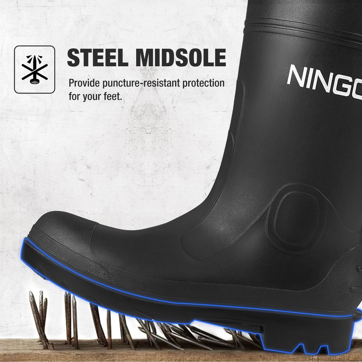 Men's Steel Toe Waterproof Rubber Boots T6014