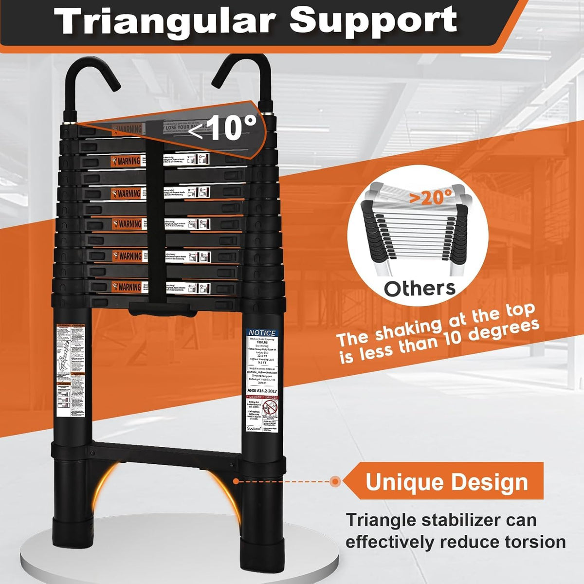 12.5FT Telescoping Extension Ladder X606498