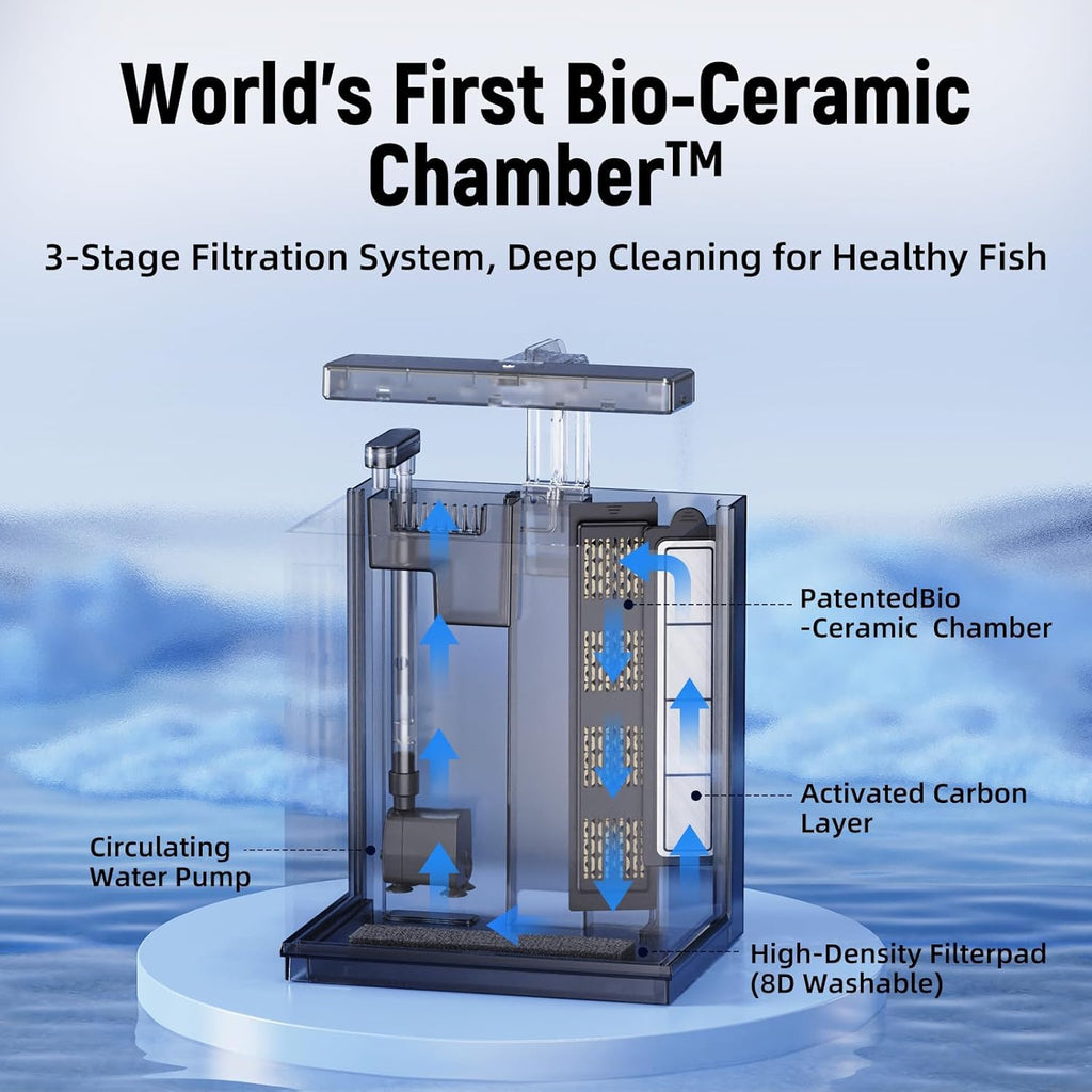 2 Gallon All-in-One Aquarium Kit with Filtration & LED Light Y38244