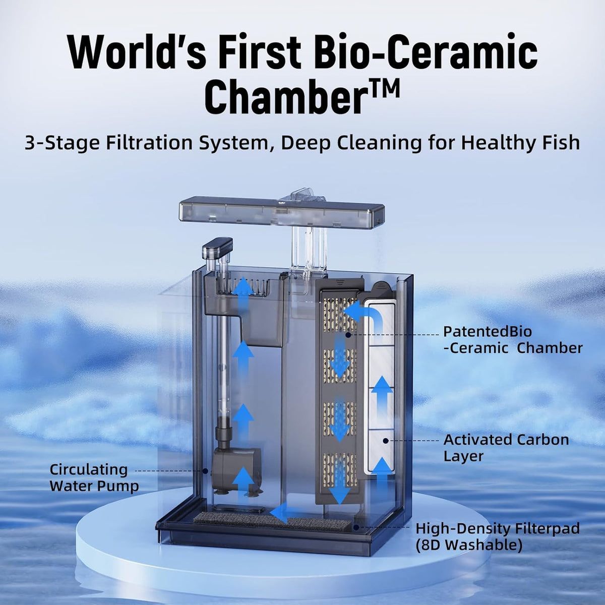 2 Gallon All-in-One Aquarium Kit with Filtration & LED Light Y38244