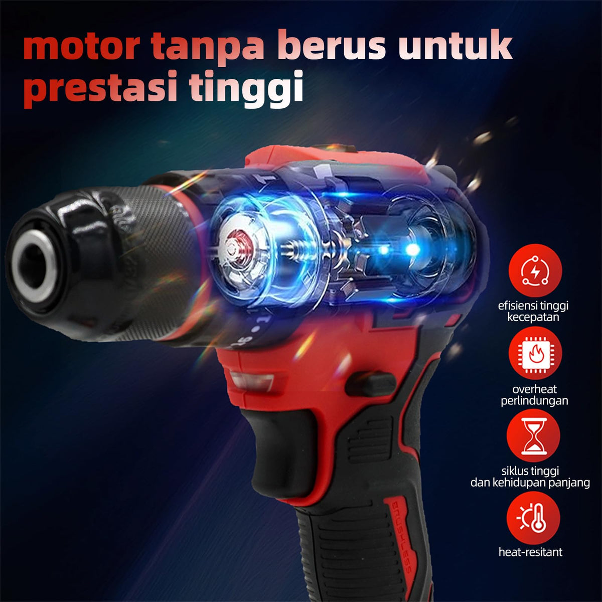 21V Cordless Drill Driver Electric Screwdriver Set with 2 Batteries and Charger K141729