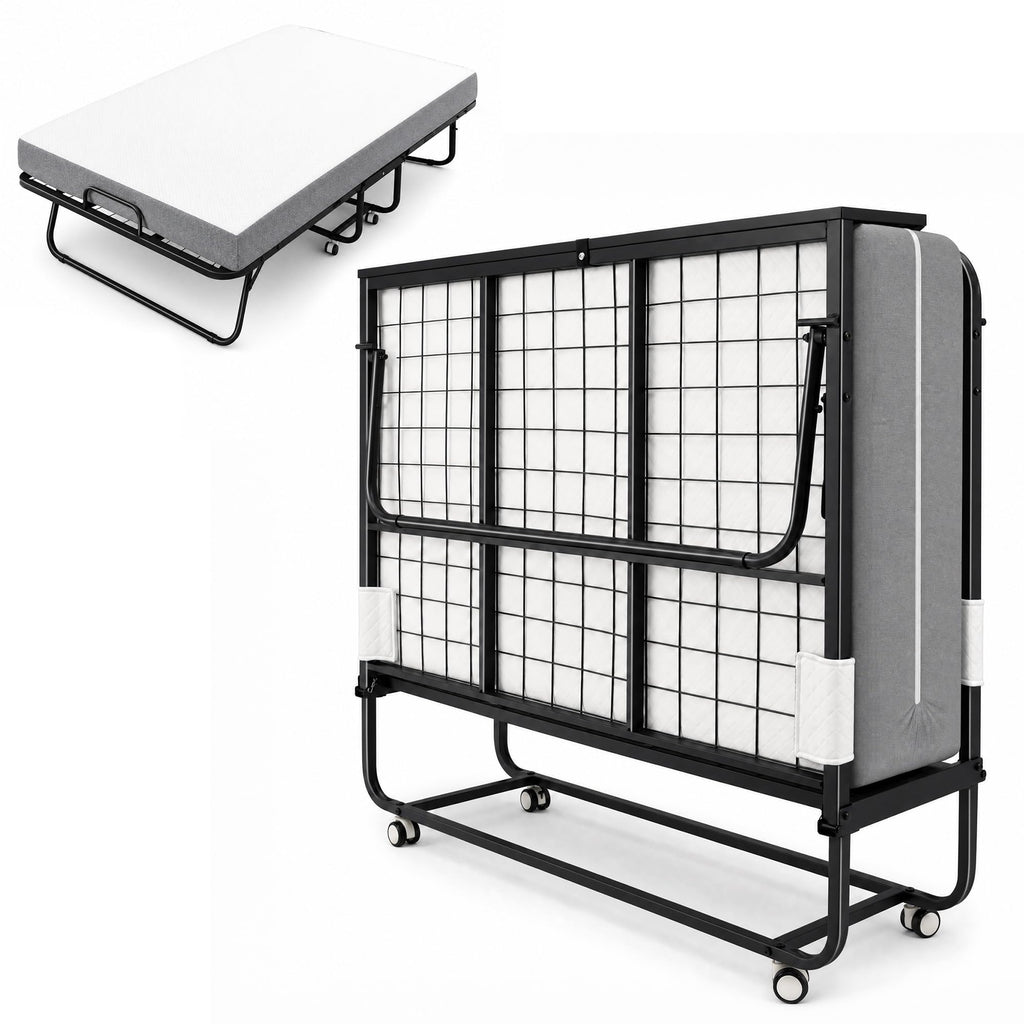 Folding Bed with Mattress Extra Wide Guest Bed H85720