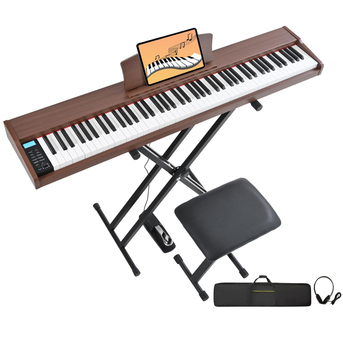 88 Key Weighted Digital Piano with Bench and Stand N3157