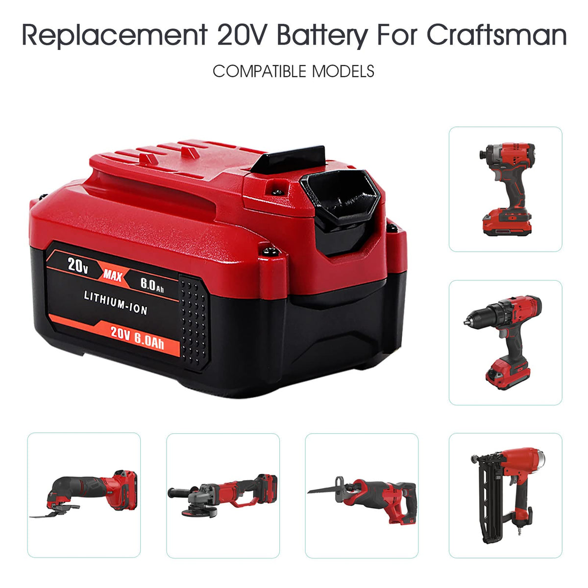 20V 6.0Ah Replacement Battery E5774