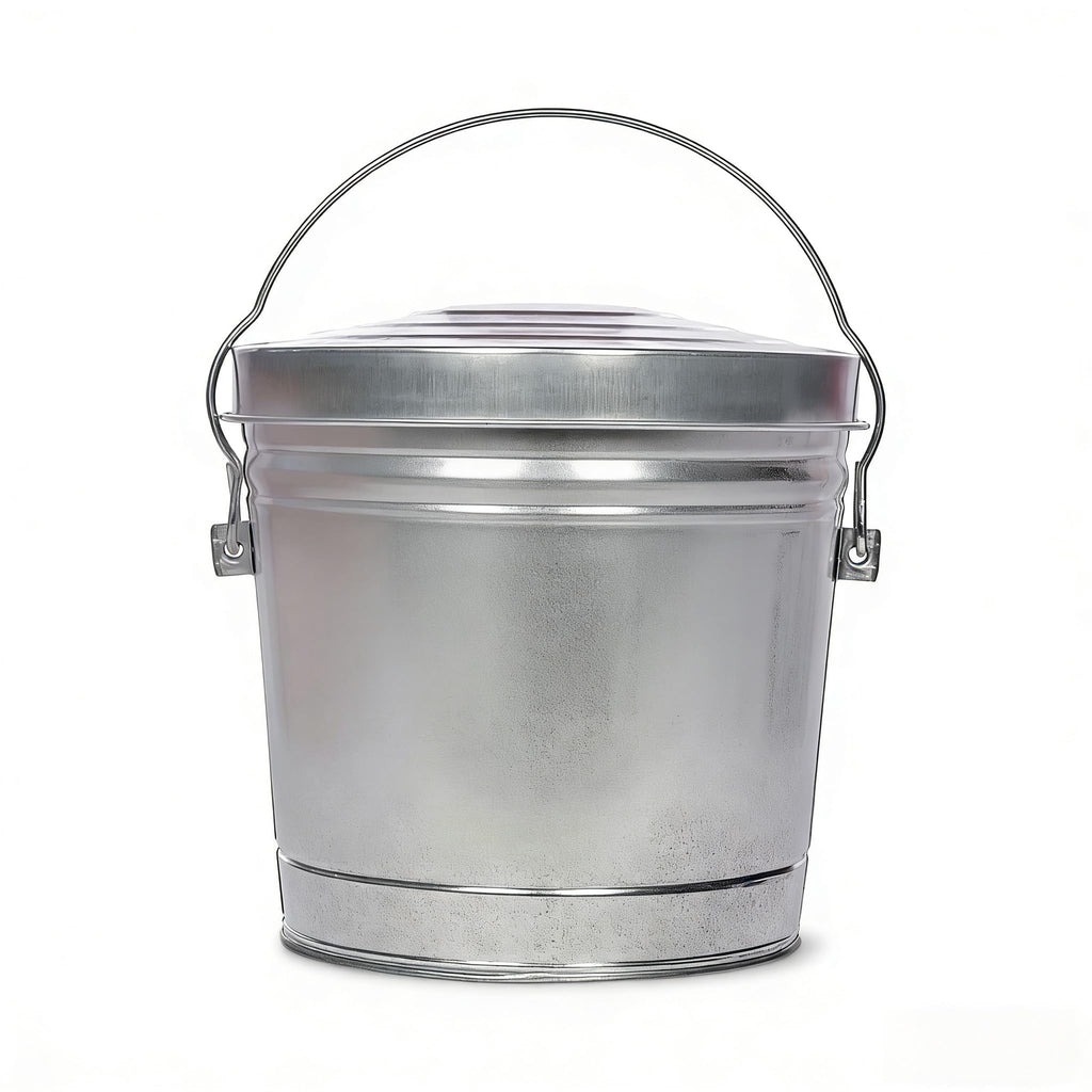 6 Gallon Galvanized Metal Trash Can with Lid J108