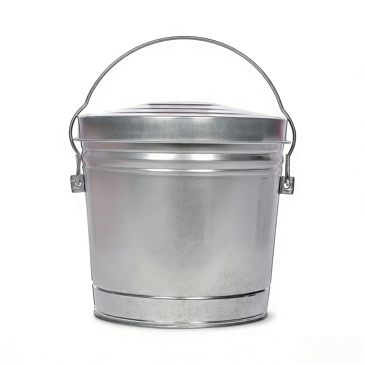 6 Gallon Galvanized Metal Trash Can with Lid J108